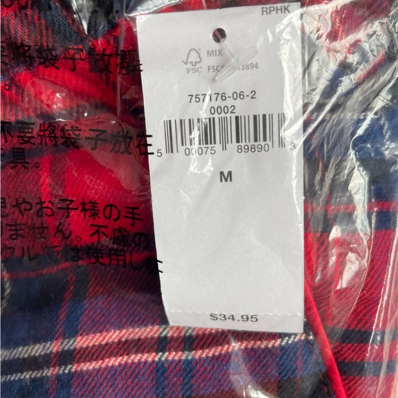 🆕 GAP Women's Flannel PJ Pajamas Sleep Pants Joggers Bottoms Red Plaid M 8-10 - Picture 3 of 16